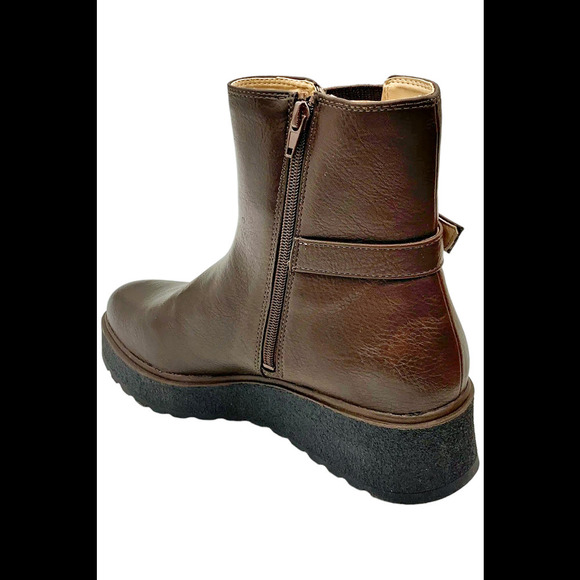 SOUL Naturalizer Women's Jayda Flat Ankle Boots Chocolate Smooth - Medium - Picture 3 of 3